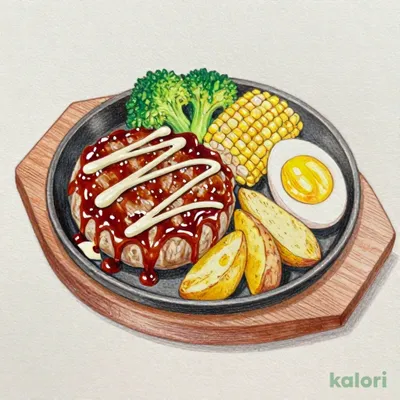温泉たまごの照り焼きハンバーグ