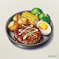 温泉たまごの照り焼きビーフハンバーグ