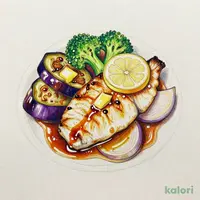 白身魚のグリル 和風バターソース