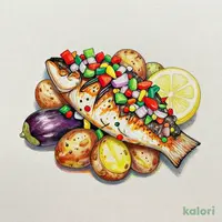 白身魚のグリル 彩り野菜マリネソース