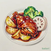 鶏もも肉の赤ワインソース煮込み