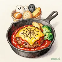 ガーリックトマトソースのハロウィンハンバーグ