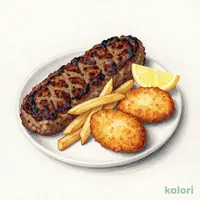 ブロンコおじさんのこだわり炭焼きがんこハンバーグ&大粒牡蠣フライランチ
