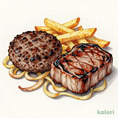 ブロンコおじさんのこだわり炭焼きがんこハンバーグ&炭焼きブラックダイヤモンドサーロインステーキランチ