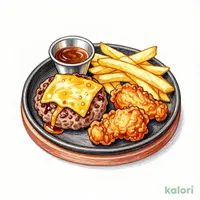 Kids' Cheese Hamburger Steak and Fried Chicken Set