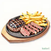 Charcoal-Grilled Hamburger Steak & Charcoal-Grilled Beef Short Rib Lunch