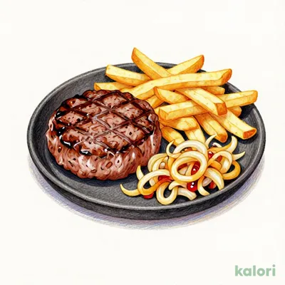 Char-grilled Hamburger Steak and Tender Steak Lunch
