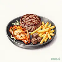Charcoal-Grilled Ganko Hamburger Steak & Mixed Grill