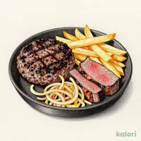 ブロンコおじさんのこだわり炭焼きがんこハンバーグ&炭焼き黒毛アンガスロースカットステーキ