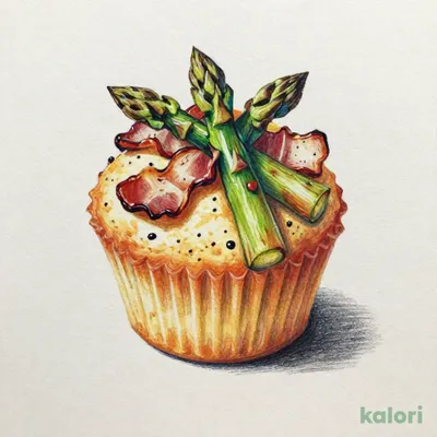 Asparagus and Bacon Savory Muffin