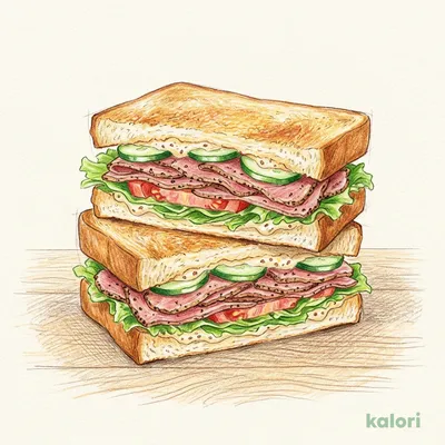 トーストサンドモーニングパストラミポークと彩り野菜〜オニオンマヨソース〜