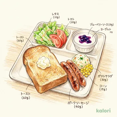 モーニングプレートソーセージ