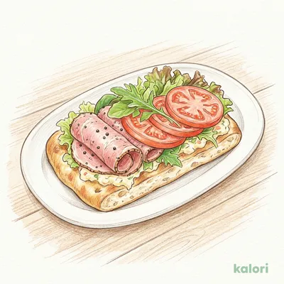 Pastrami Pork & Colorful Vegetables Focaccia