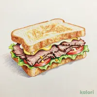 トーストサンドパストラミビーフとフレッシュ野菜