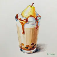 Pear and Caramel Royal Milk Tea Frappe