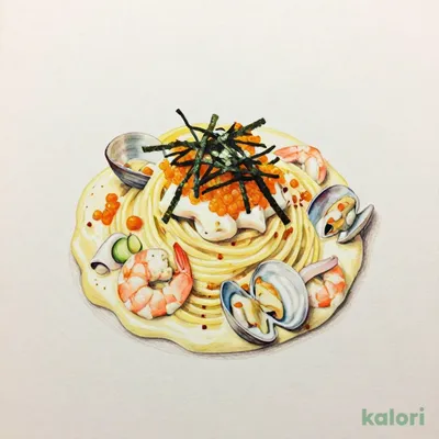 Seafood and Cod Roe Cream Pasta
