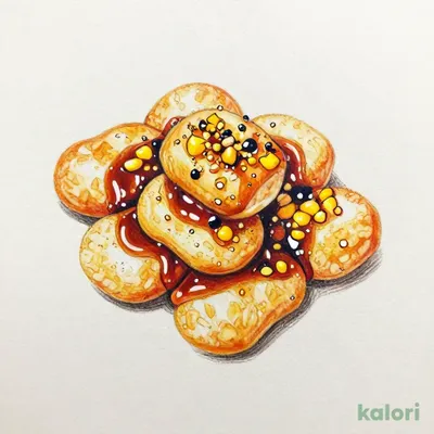 Fried Mochi with Grilled Corn