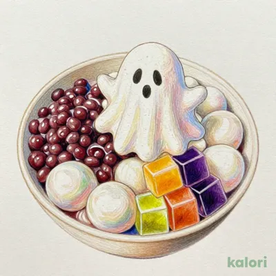 ハロウィンのクリームあんみつ