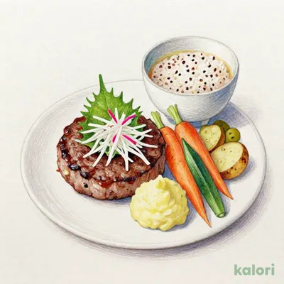 【定食単品】ジューシー大葉おろしハンバーグ塩麹醤油ソース