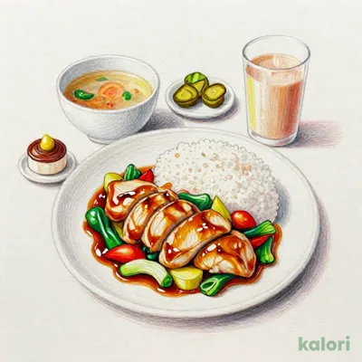 ごろっと野菜と鶏むね肉のバルサミコ香酢和え　選べるデザート＆ドリンクセット