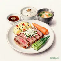 みすじステーキ香味野菜の和風おろしソース