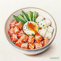 サーモンねばとろ温玉