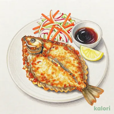 北海道野付産黒カレイの唐揚げ香味野菜甘酢かけ＆選べる副菜