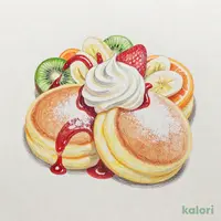 彩りフルーツのmori-moriホイップパンケーキ
