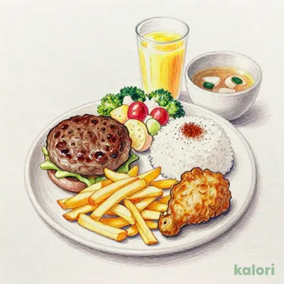 （キッズ）ハンバーグ＆からあげ