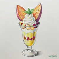 紅天使のひんやり焼きいもところころりんごのパフェ