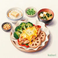 鶏むね肉のチーズ味噌麹蒸し＆湯葉あんかけごはん膳