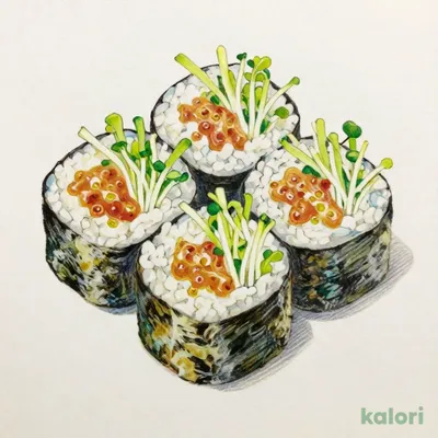 Plum and Kaiware Sprout Roll