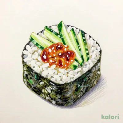 Plum and Cucumber Thin Sushi Roll
