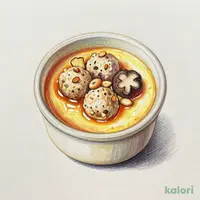 Chawanmushi (Steamed Egg Custard) with Chicken Meatballs