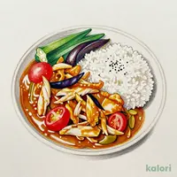 チキンと夏べジのスパイスカレー