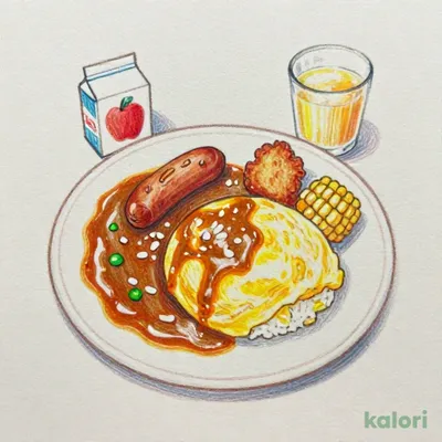 Kids Omelet Curry with Sausage