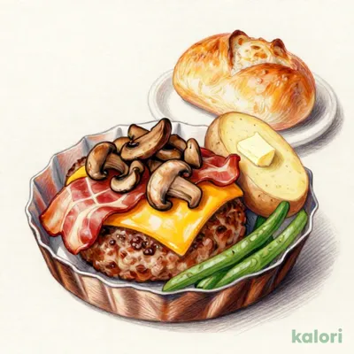 ポルチーニ香るたっぷりきのこの包み焼きハンバーグ ライスor石窯パン付き