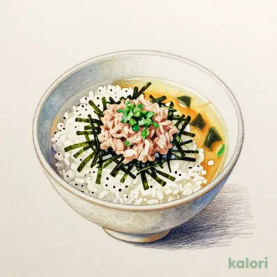 Tuna Tartare Rice Bowl with Miso Soup
