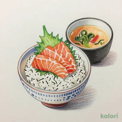Salmon Rice Bowl with Miso Soup