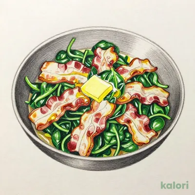ほうれん草とベーコンのバターソテー