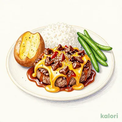 チーズソースの濃厚ビーフシチュー包み焼きハンバーグ 110g ランチ