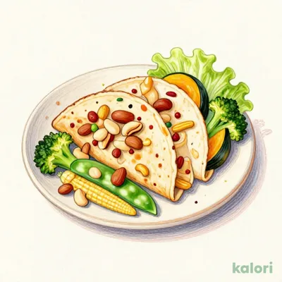 Chicken and Nut Salad Lunch with Tortilla