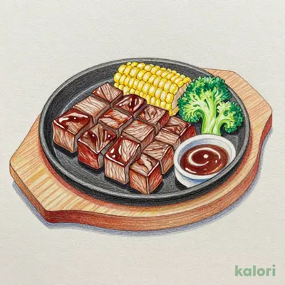 カットステーキお肉2倍 260g（デミグラスソース付き）