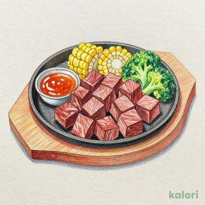 カットステーキお肉2倍 260g（ポン酢付き）