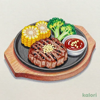 ビーフハンバーグステーキダブル（ガーリックステーキソース付き）