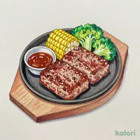 ビーフハンバーグステーキダブル(デミグラスソース付き)