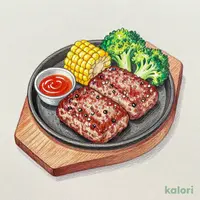 ビーフハンバーグステーキダブル（ポン酢付き）