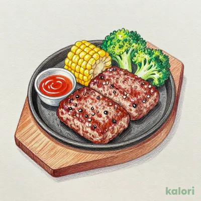 ビーフハンバーグステーキダブル（ポン酢付き）