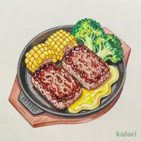 ビーフハンバーグステーキダブル（マスタードステーキソース付き）