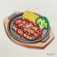 ビーフハンバーグステーキ（ガーリックステーキソース付き）